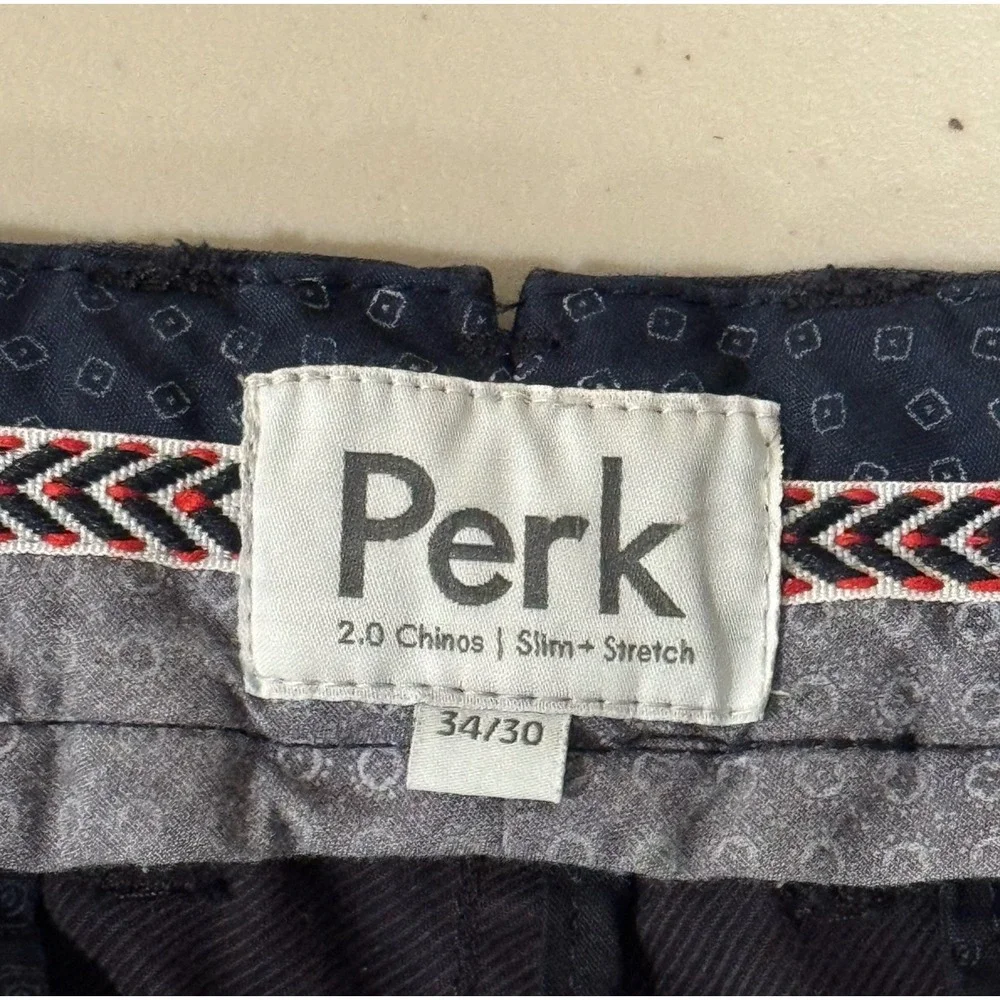 Perk Blue Casual Slim Fit Stretch Feel Good 2.0 Chinos Pants Trousers Men 34x30